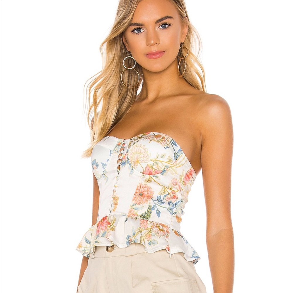 BRAND NEW Revolve floral peplum top. Purchased on Revolve. - Picture 1 of 4